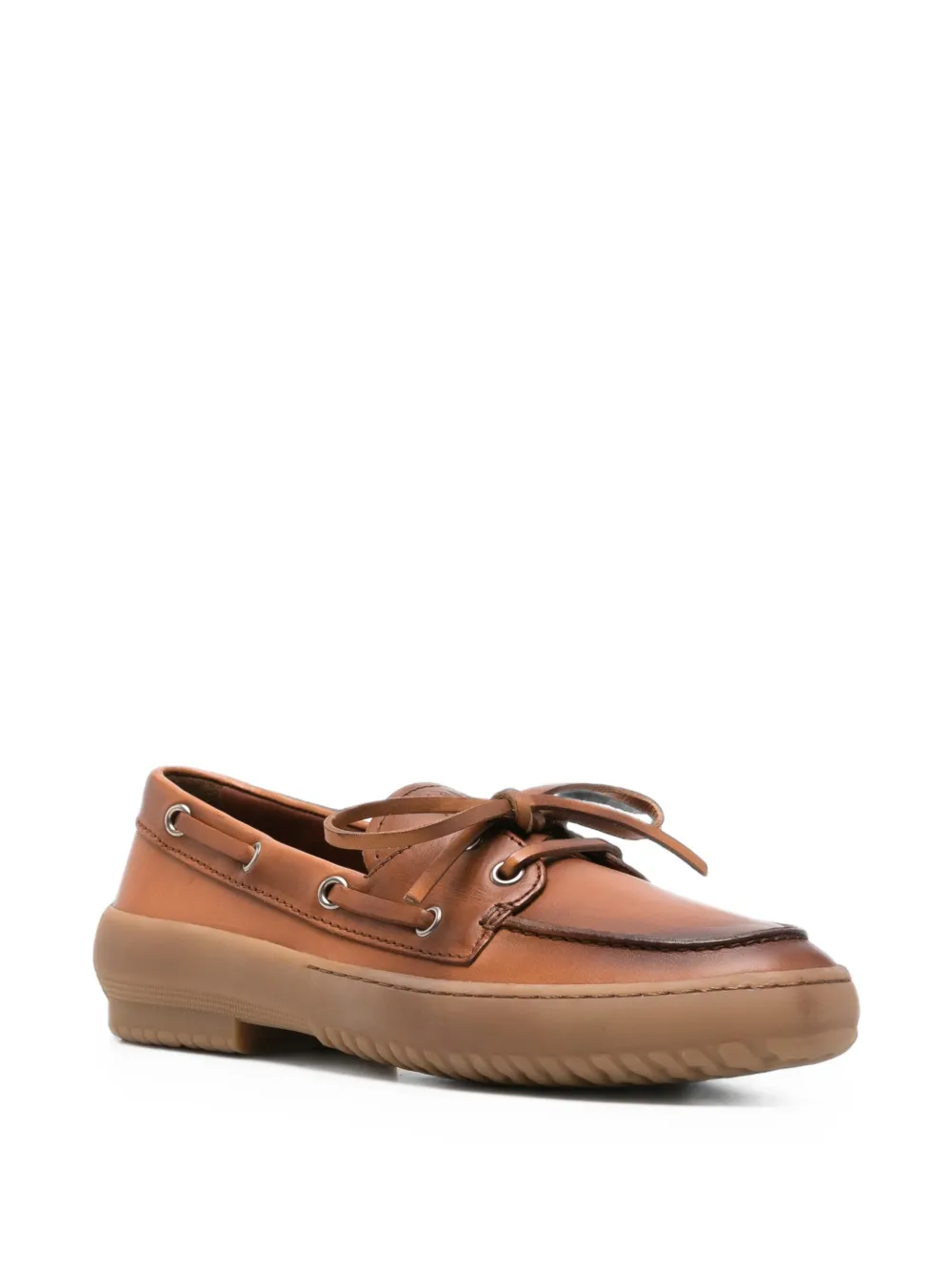 Miu lace-up leather boat shoes Bruin