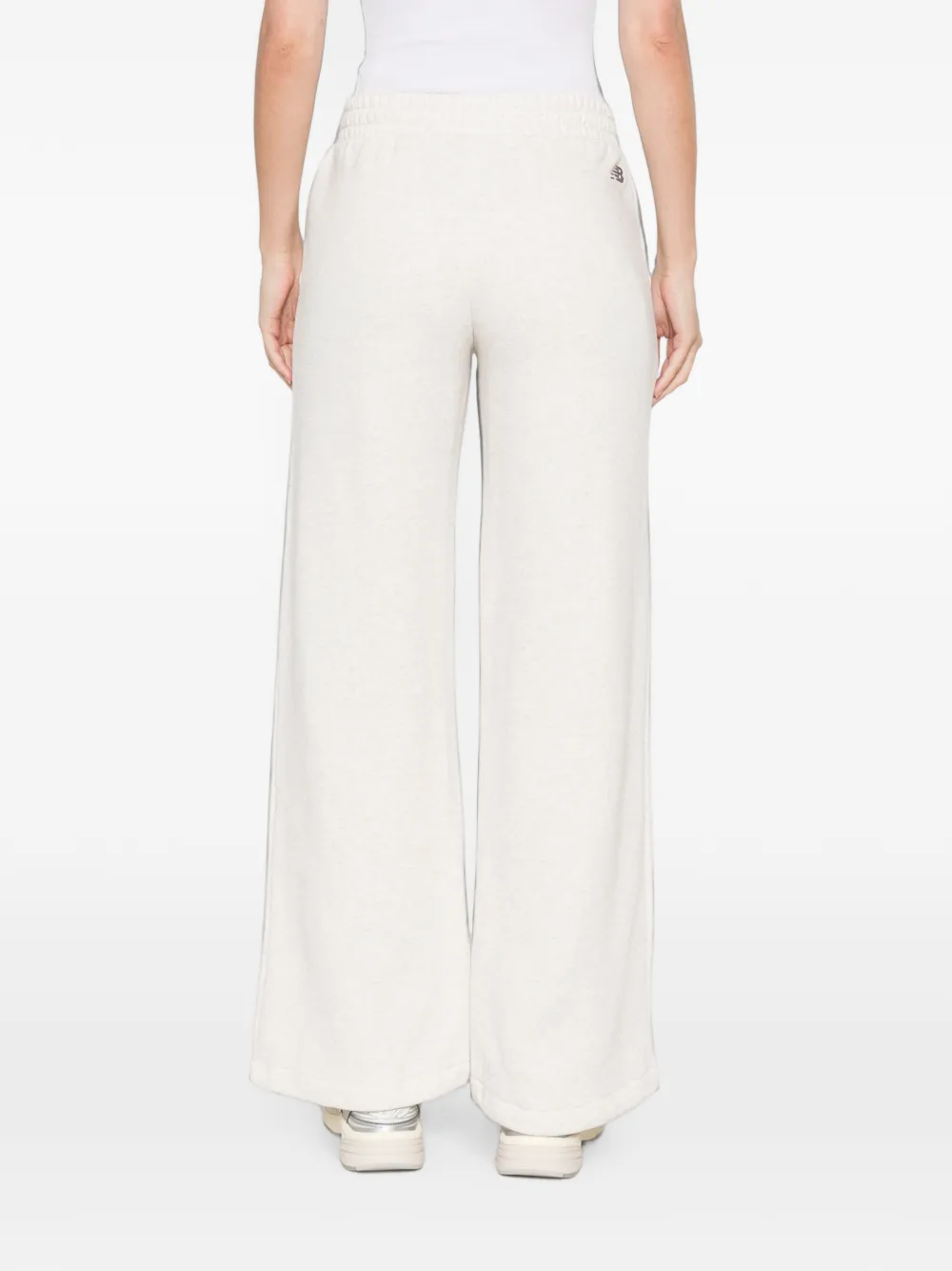 New Balance logo-print wide-leg track pants Beige