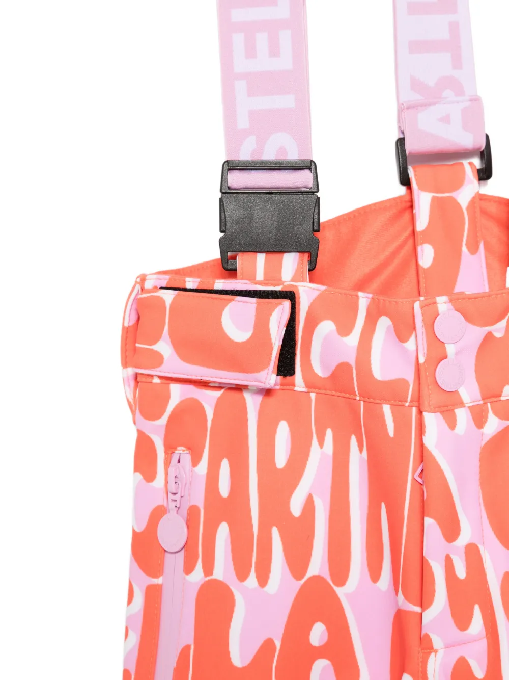 Stella McCartney Kids logo-print bib snowsuit Oranje
