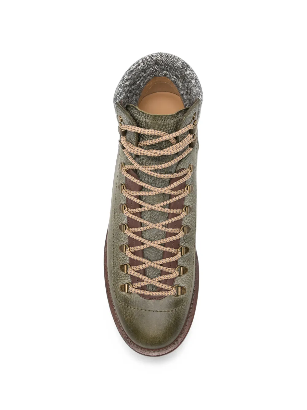 Brunello Cucinelli lace-up panelled boots Groen