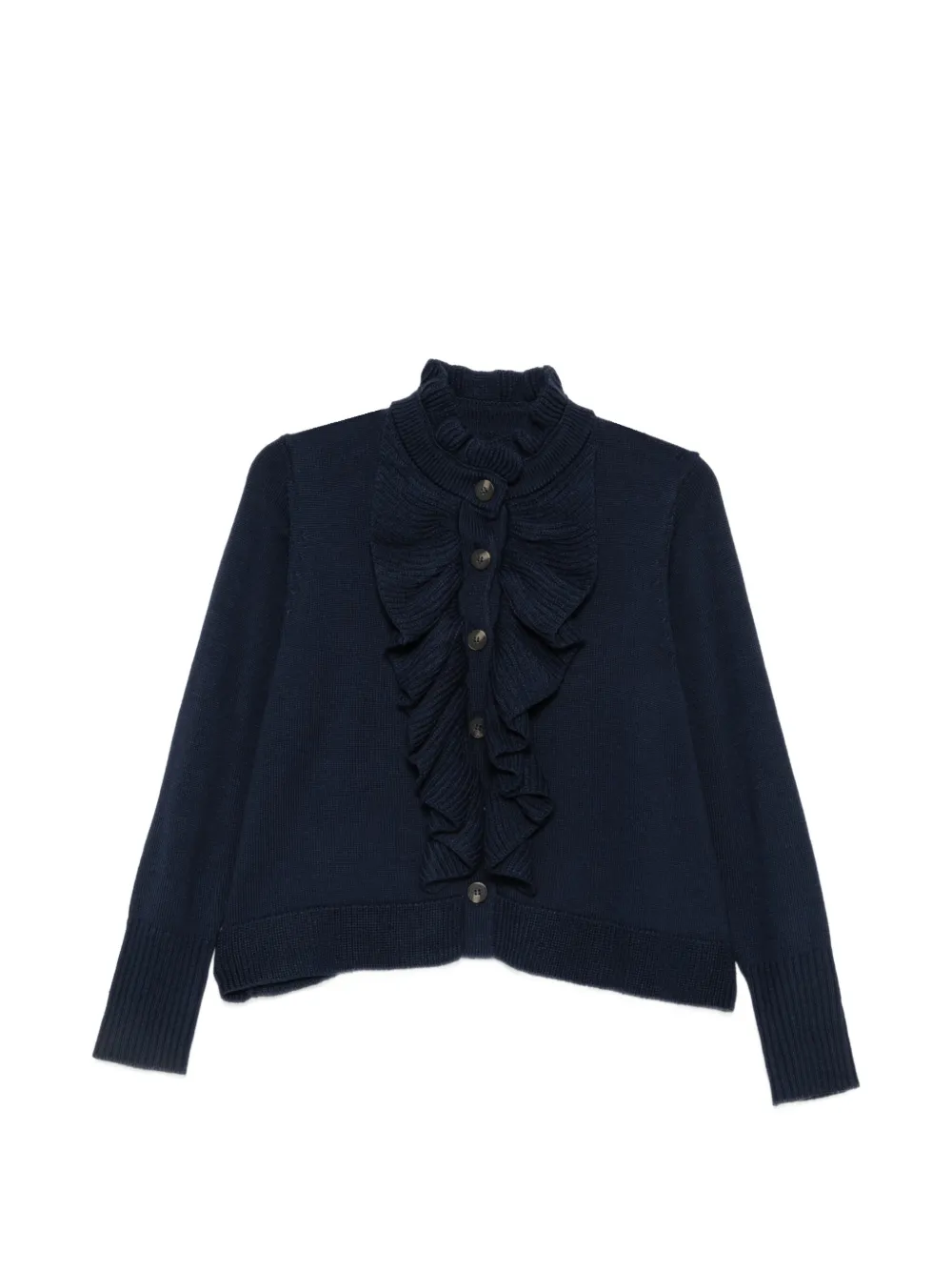 PSOPHIA ruffled-trim cardigan