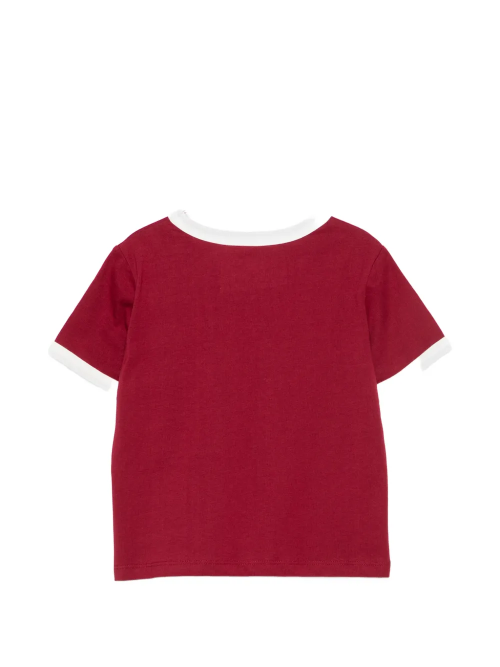 Stella McCartney Kids Ringer T-shirt met geborduurd logo Rood