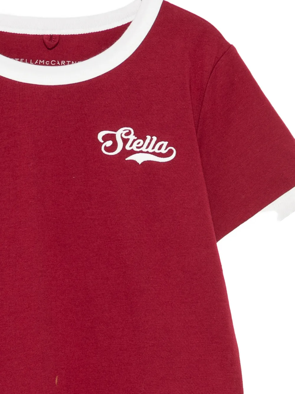 Stella McCartney Kids Ringer T-shirt met geborduurd logo Rood