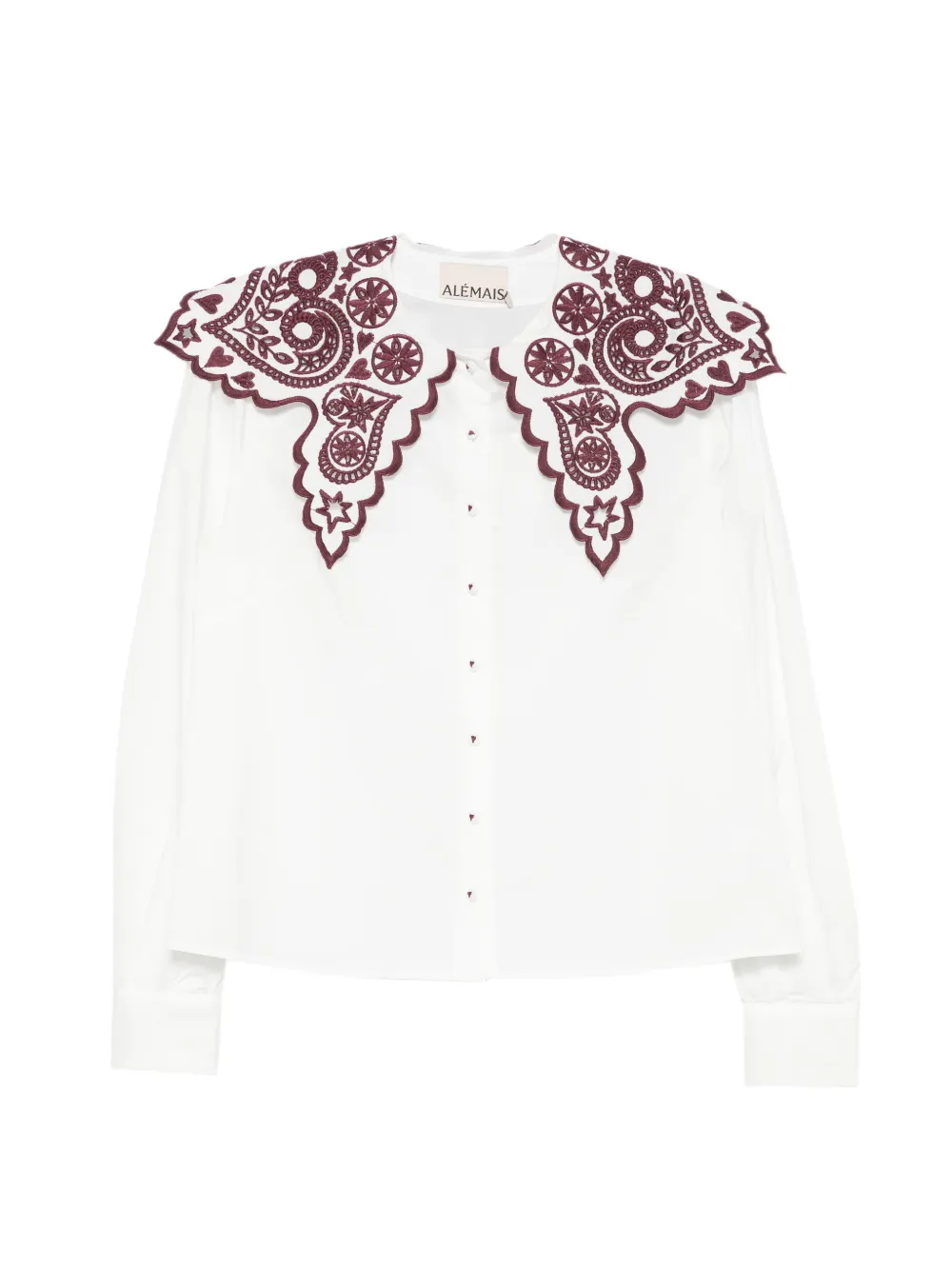 ALEMAIS Bobby embroidered scalloped-collar shirt