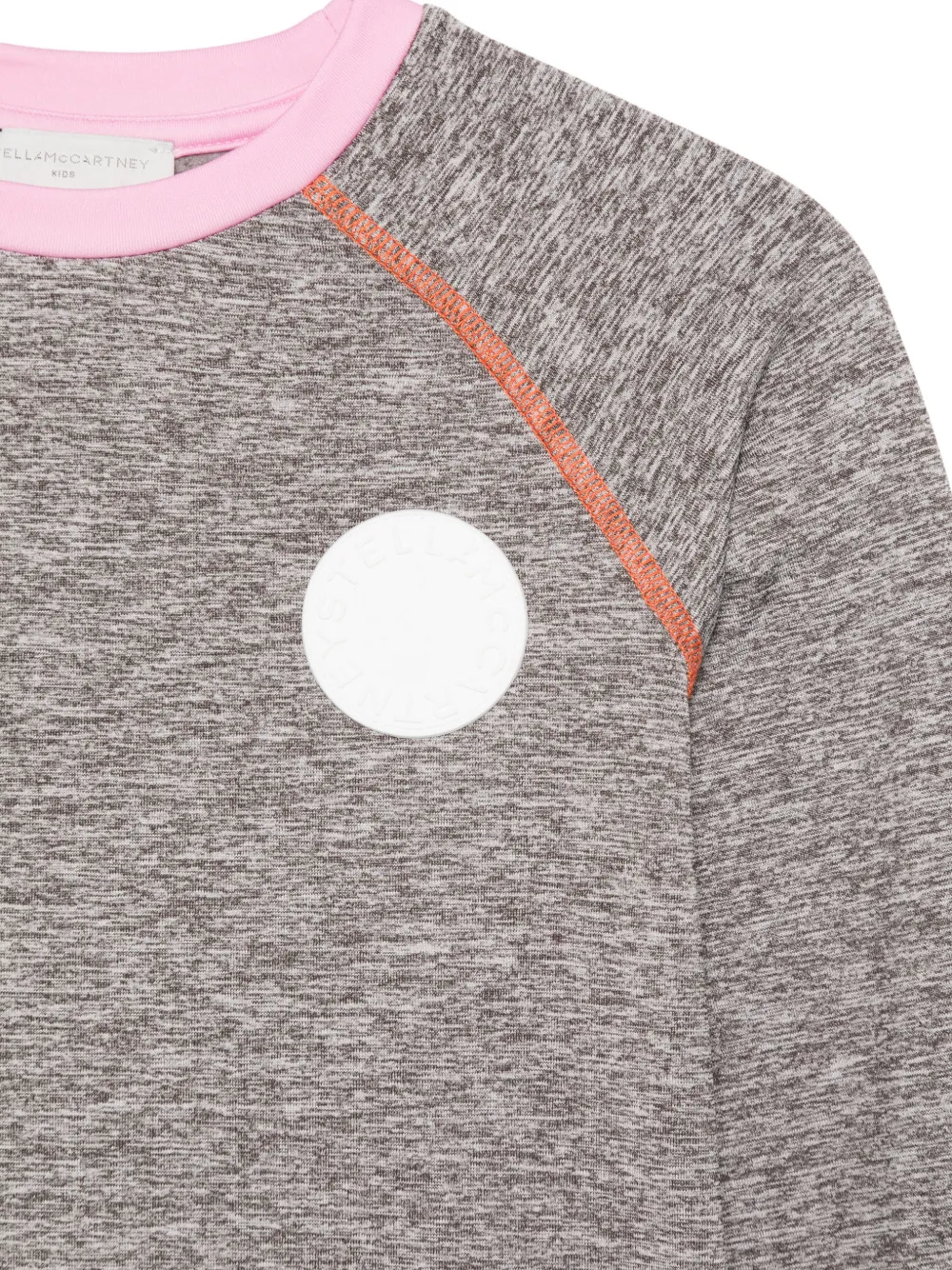 Stella McCartney Kids logo-patch raglan-sleeve T-shirt Grijs