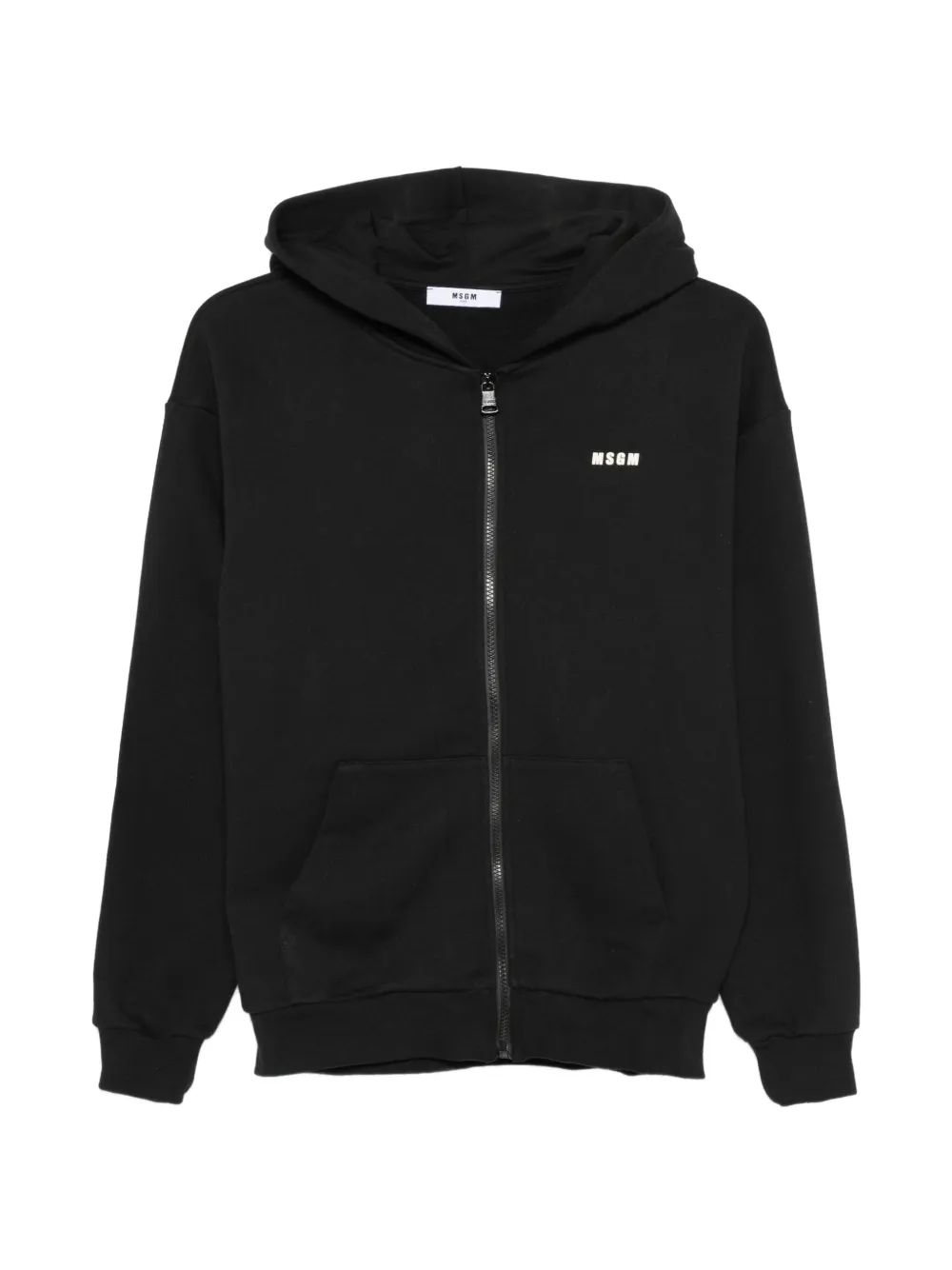MSGM Kids logo-print zip-up hoodie - Nero