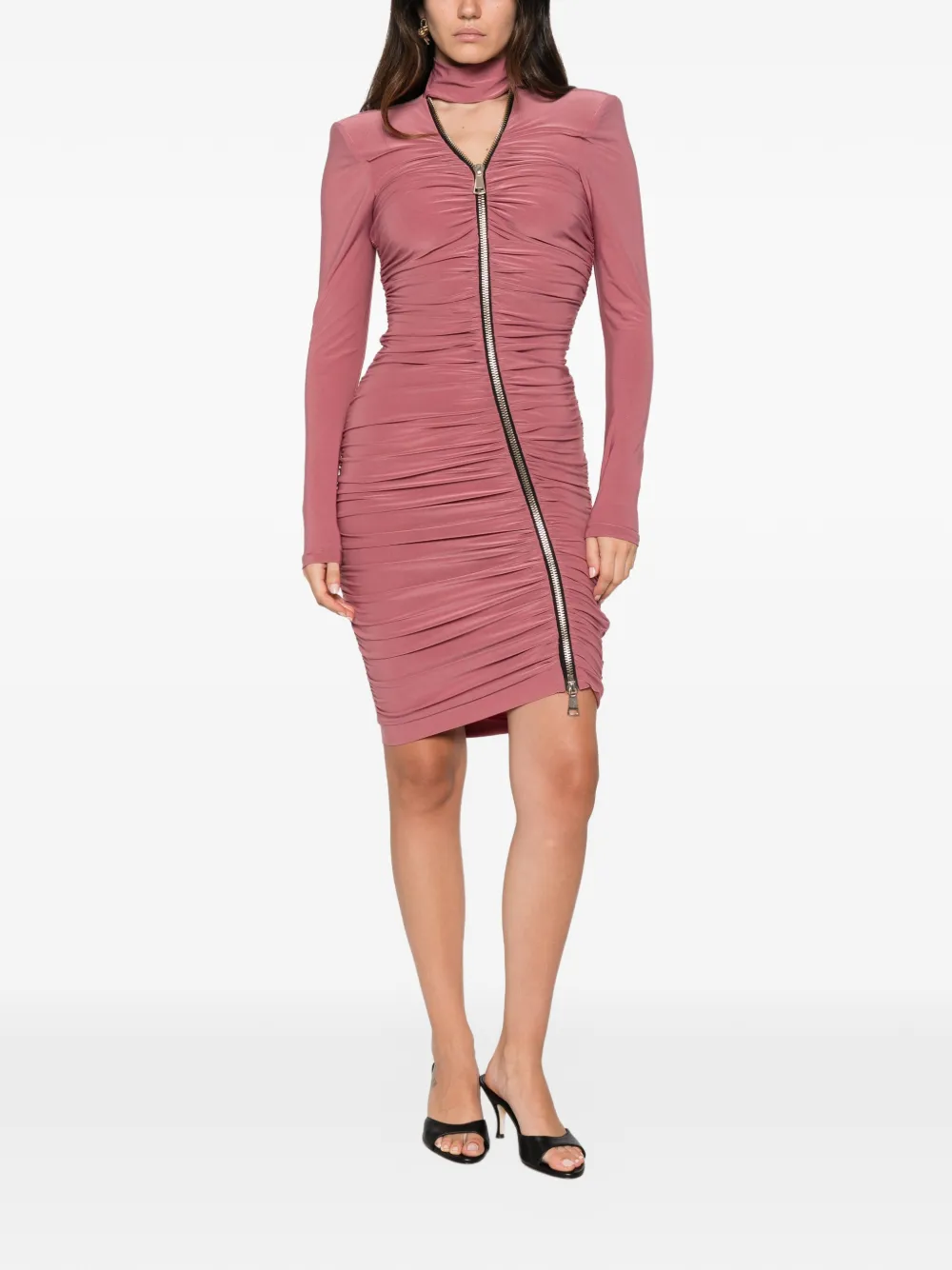 MITILIANE COUTURE Mini-jurk met ruches en rits Roze