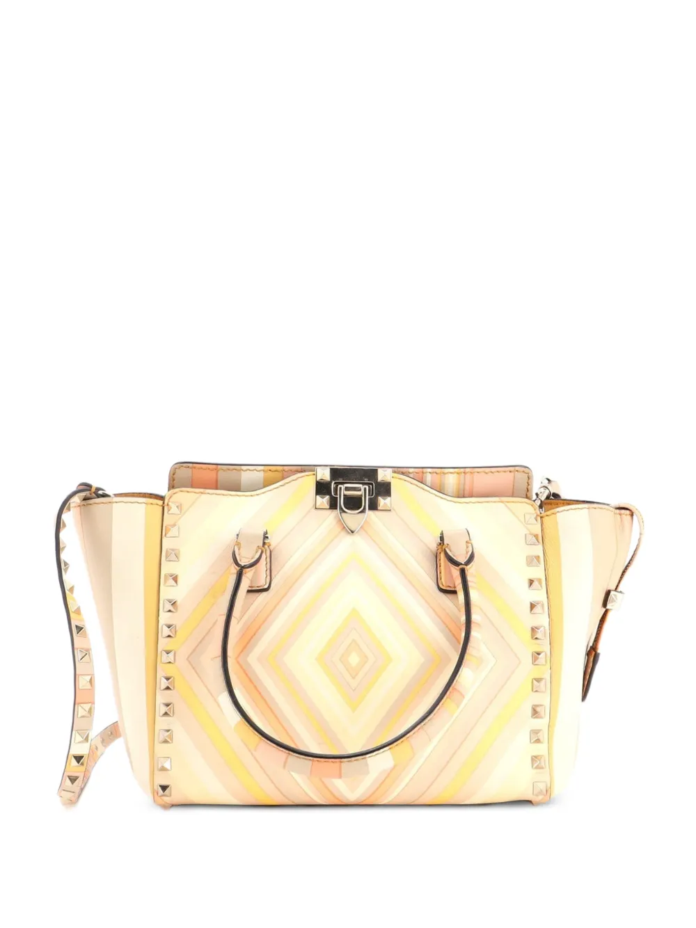 Valentino Garavani Pre-Owned Borsa tote Rockstud piccola a righe 1975 - Multicolore