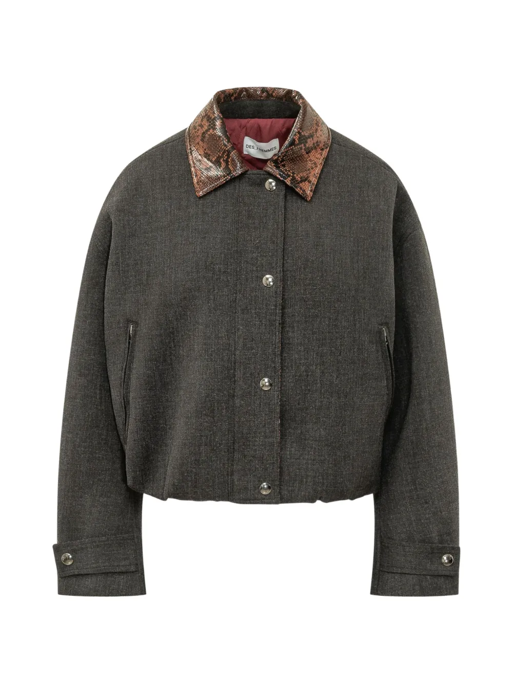 DES PHEMMES snake-effect collar bomber jacket