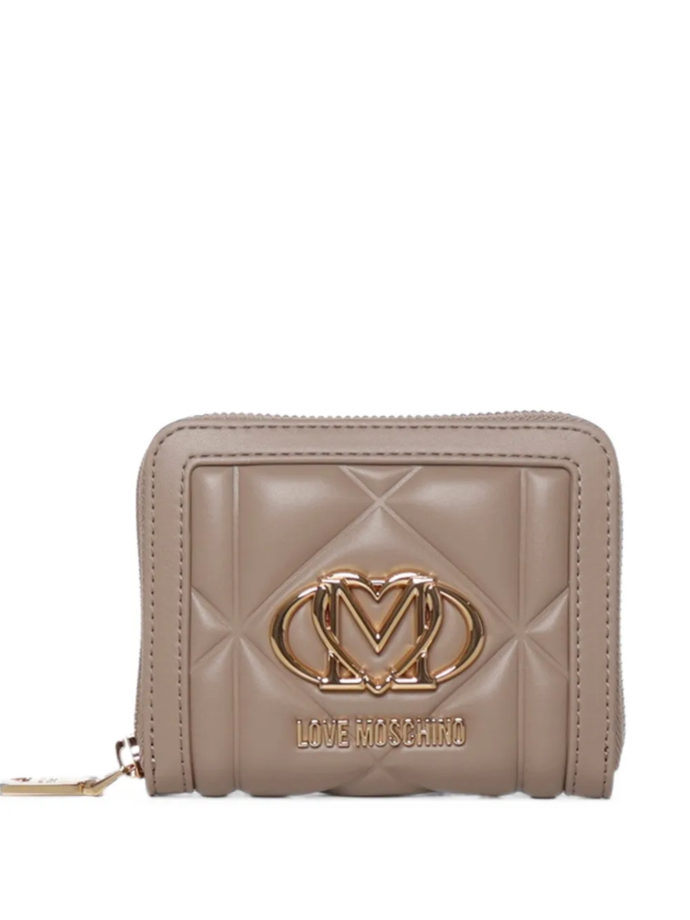 Love Moschino quilted logo-plaque wallet - Toni neutri