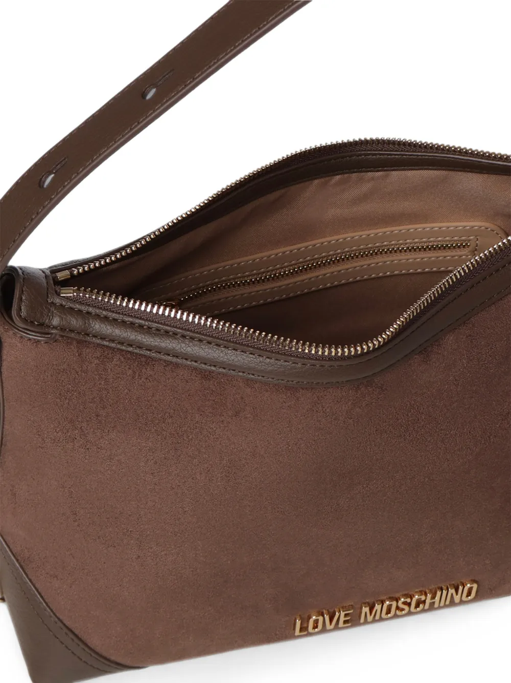 Love Moschino Schoudertas met logoplakkaat Bruin