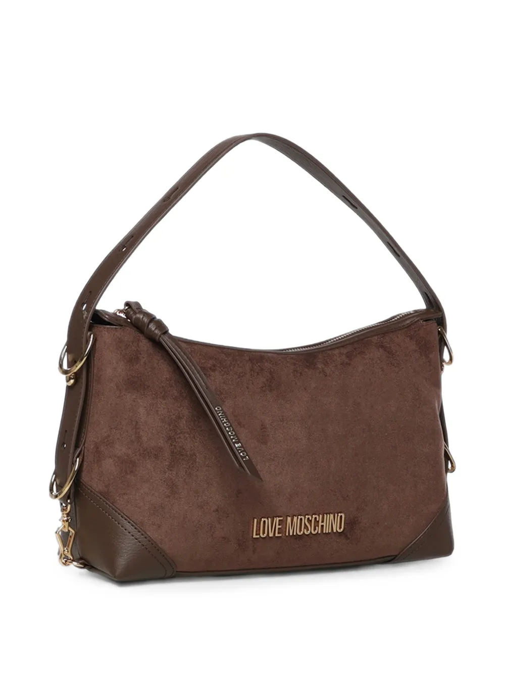 Love Moschino Schoudertas met logoplakkaat Bruin