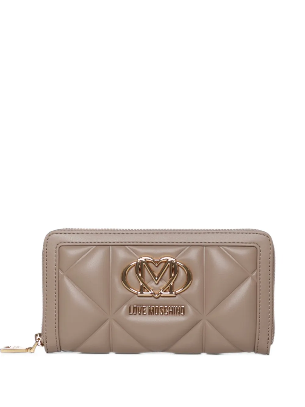 Love Moschino quilted logo-plaque wallet - Toni neutri