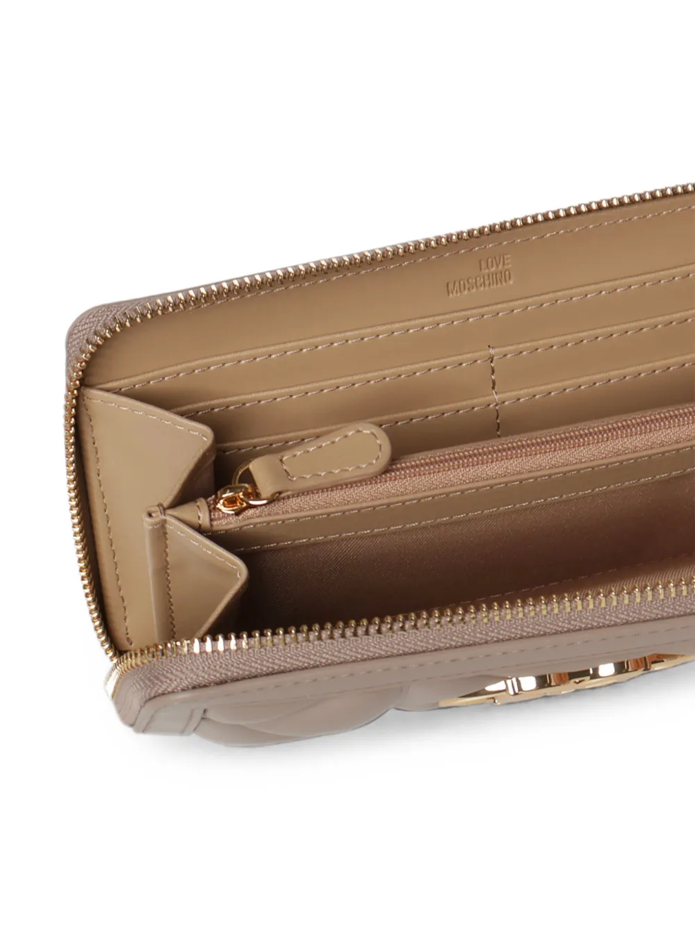 Love Moschino Portemonnee met logoplakkaat Beige