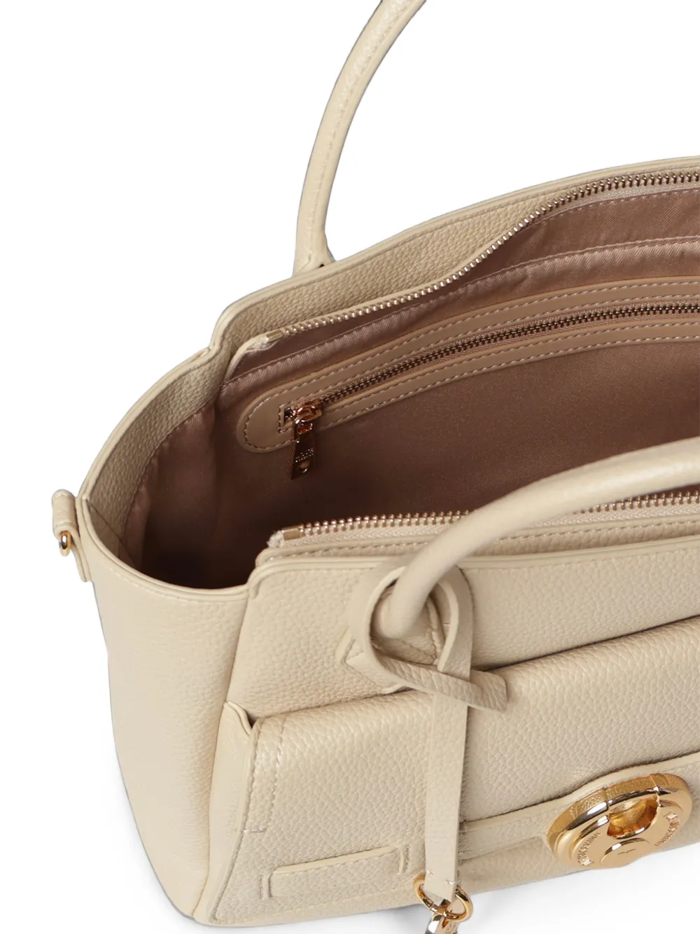 Love Moschino Shopper met logoplakkaat Beige
