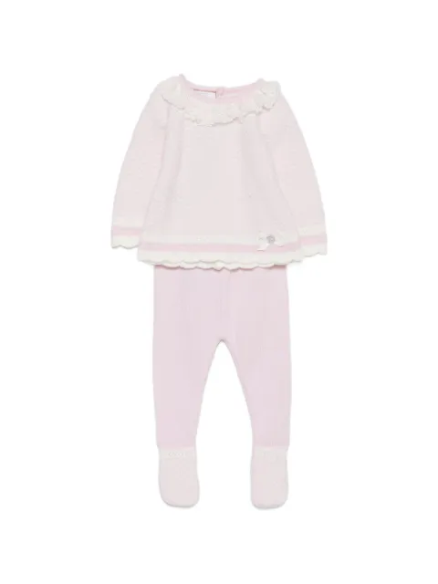 Paz Rodriguez set de jersey con volantes y ribete de encaje y pantalones