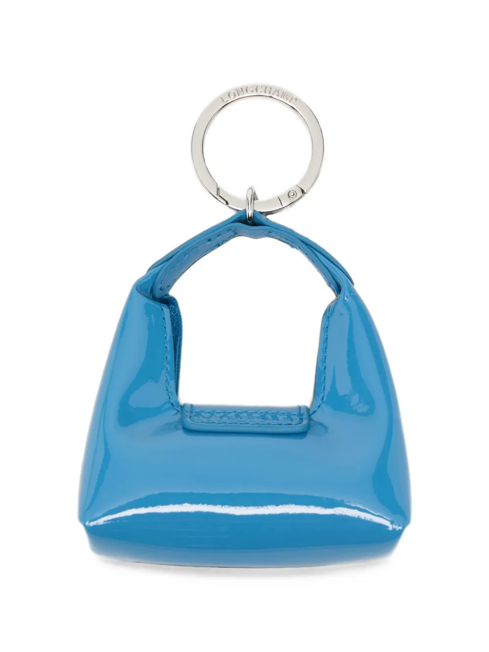 Longchamp Lakleren sleutelhanger Blauw