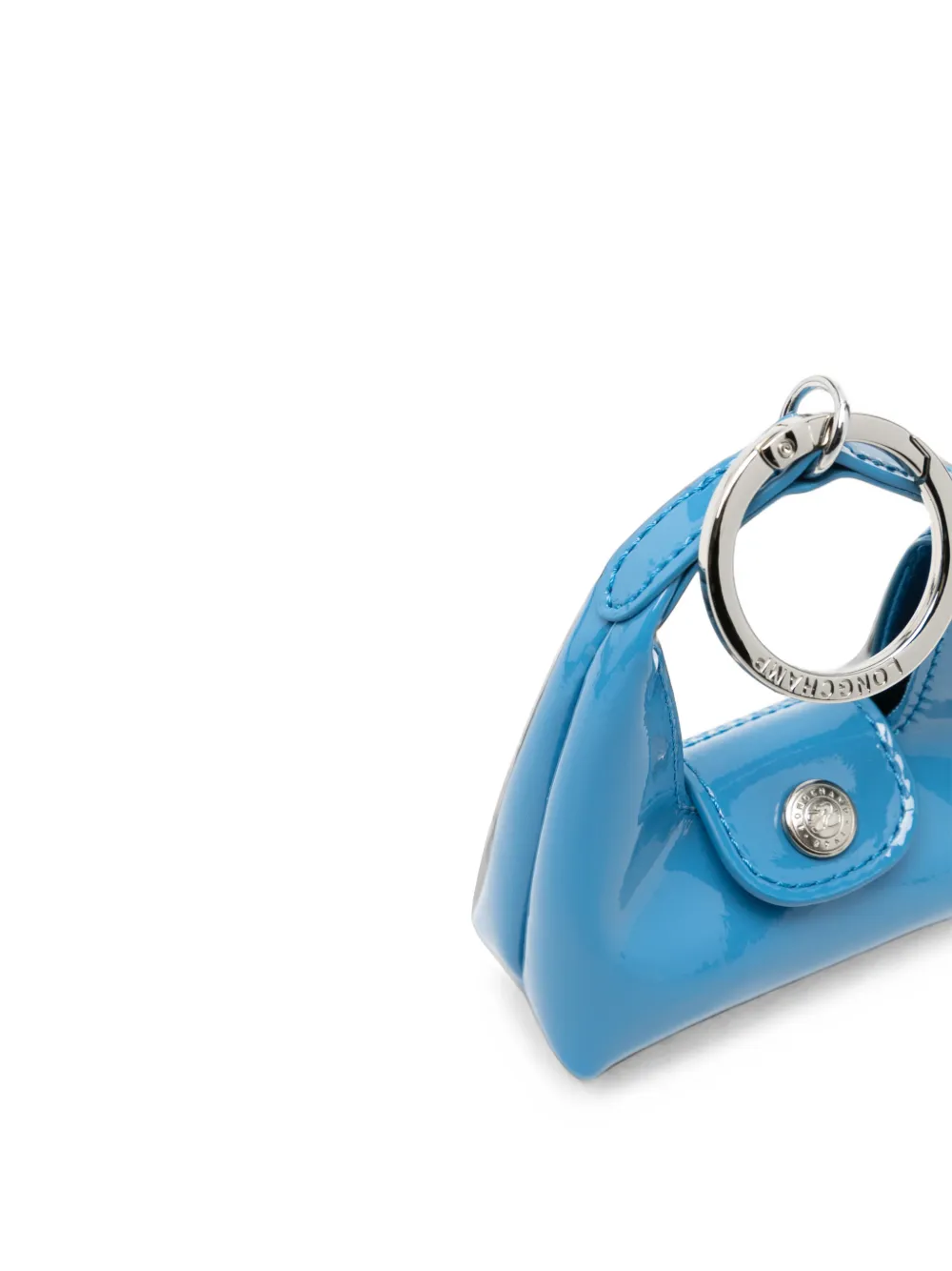 Longchamp Lakleren sleutelhanger Blauw