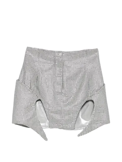 MITILIANE COUTURE rhinestone-embellished cut-out mini skirt