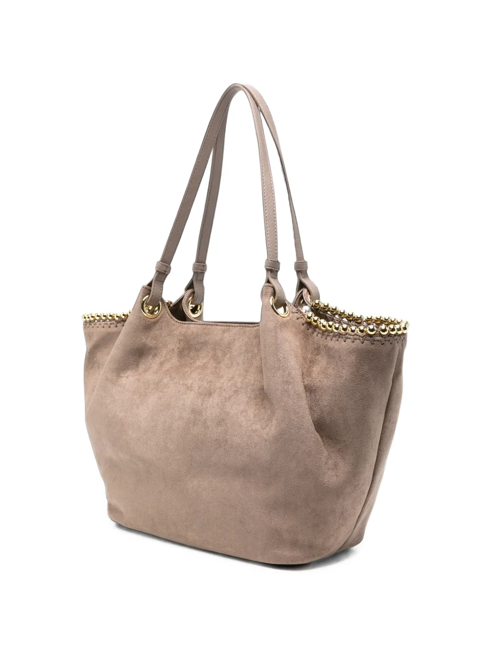 Love Moschino Suède shopper met kralen afwerking Beige