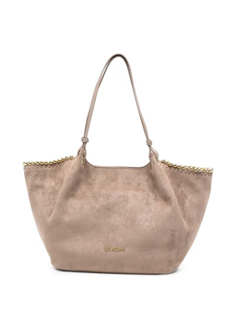 Love Moschino bolso shopper con efecto de ante y ribete de cuentas