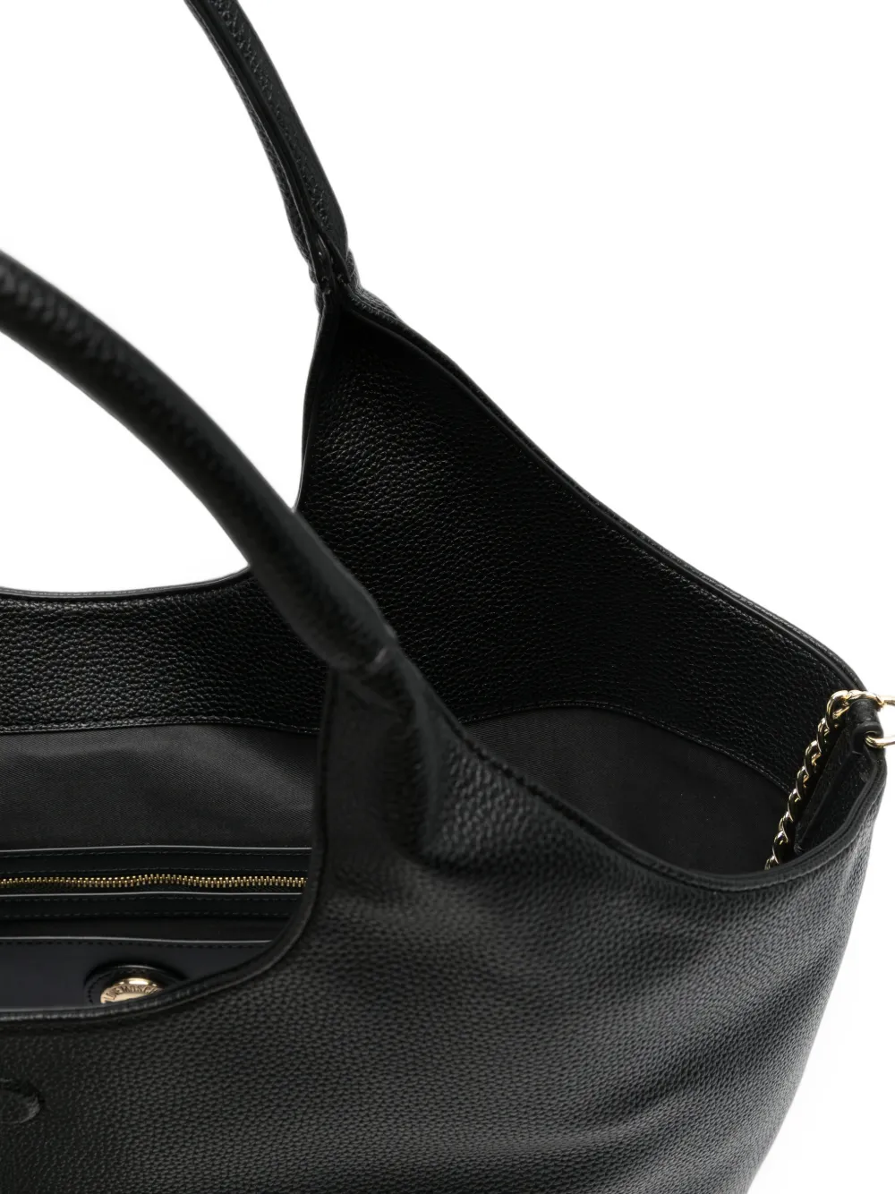 Love Moschino logo-plaque pompom-detail tote bag Zwart