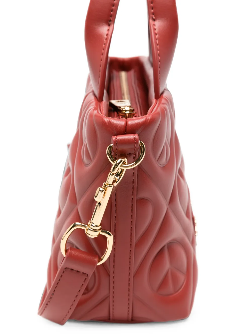 Love Moschino Gewatteerde leren shopper met hart Rood