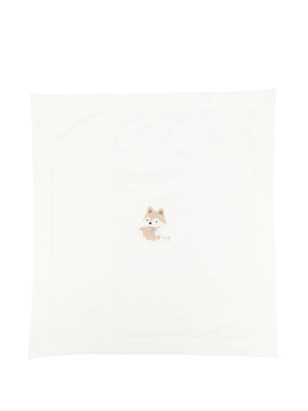 Il Gufo fox-embroidered blanket - Bianco