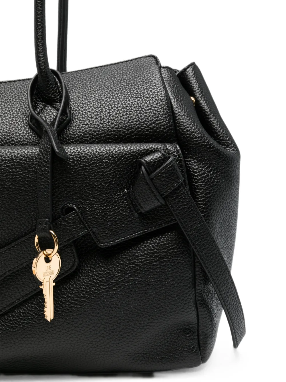 Love Moschino Shopper van bewerkt leer met hangslotdetail Zwart