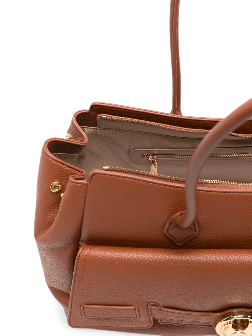 Love Moschino Shopper met logoplakkaat Bruin