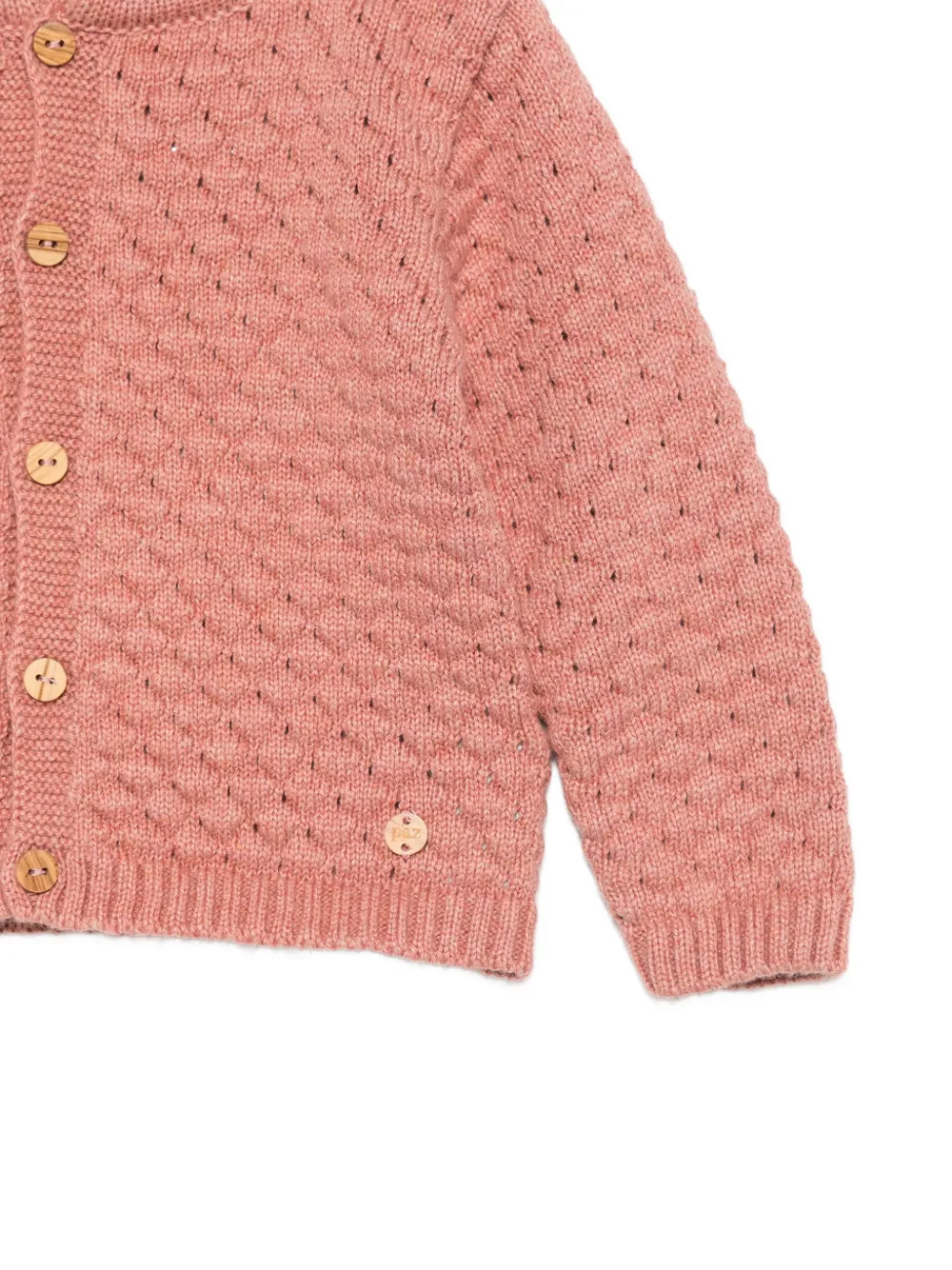 Paz Rodriguez pointelle-knit button-up cardigan Roze
