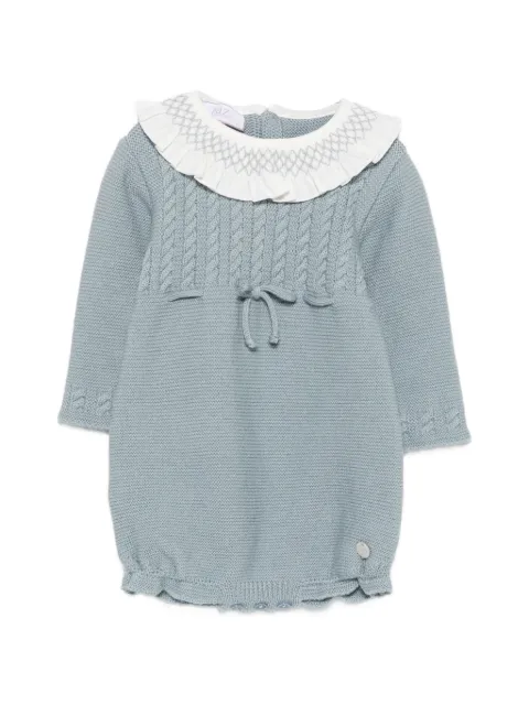 Paz Rodriguez cable-knit smocked romper