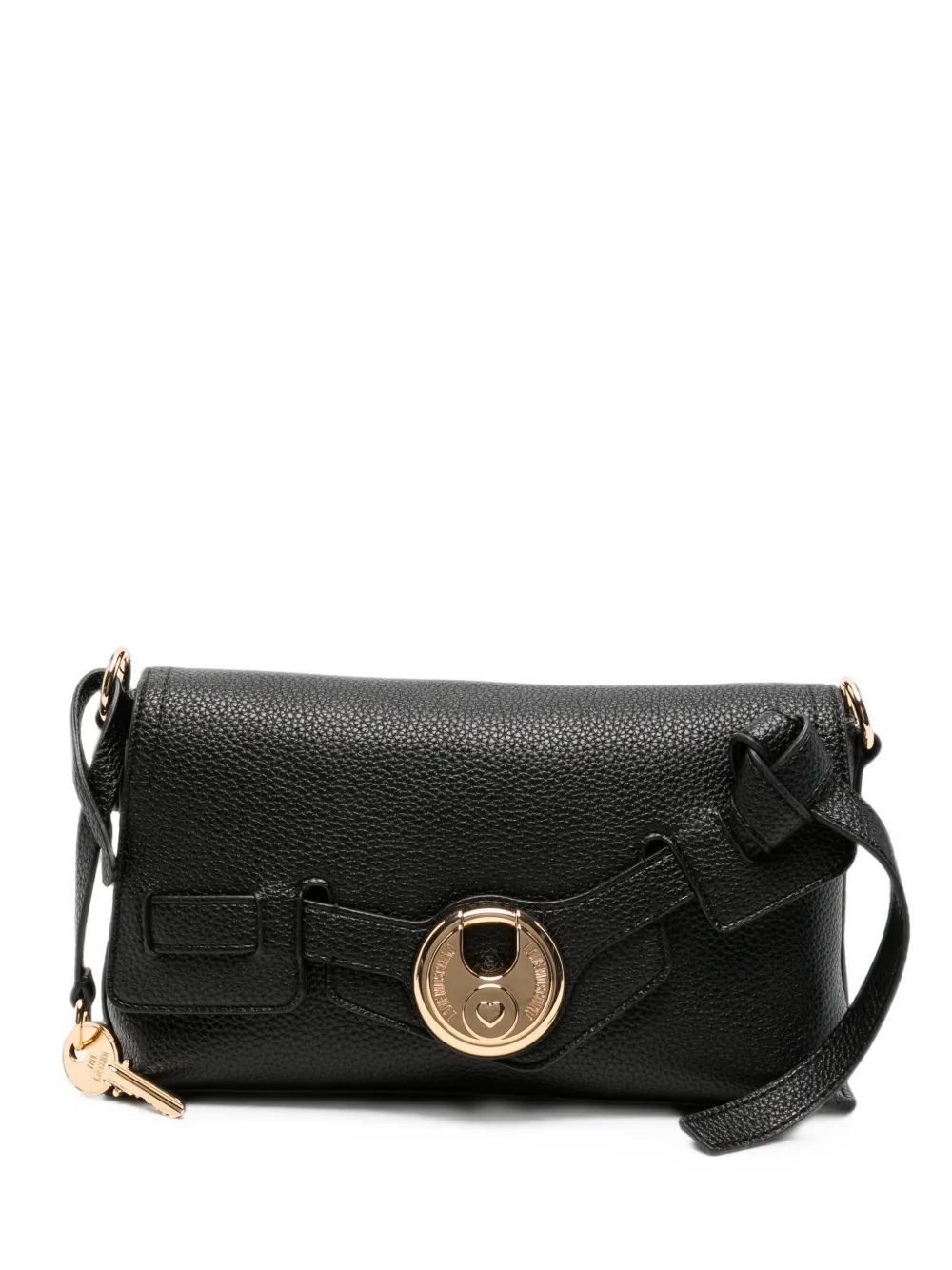 Love Moschino logo-plaque clutch bag - Nero