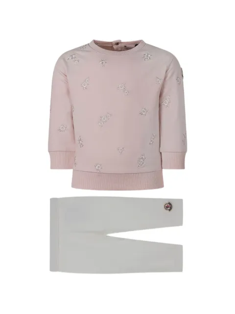 Moncler Enfant floral-embroidered tracksuit