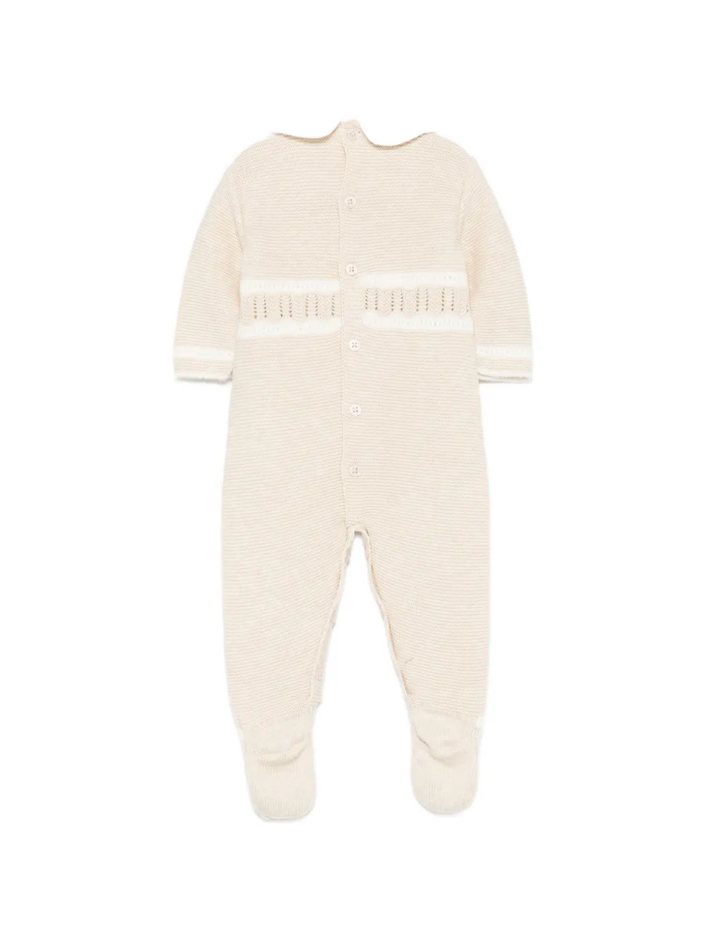 Paz Rodriguez Pointelle gebreid slaappak met Peter Pan-kraag Beige
