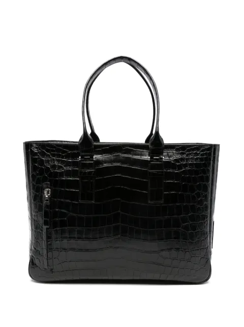TOM FORD crocodile-effect leather tote bag