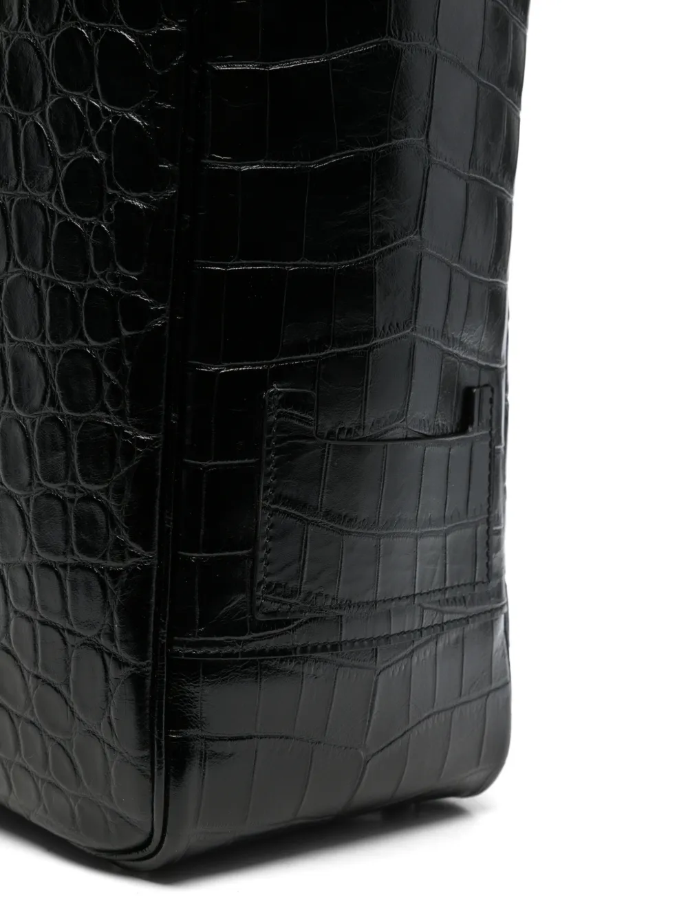 TOM FORD Leren shopper met krokodillen-reliëf Zwart