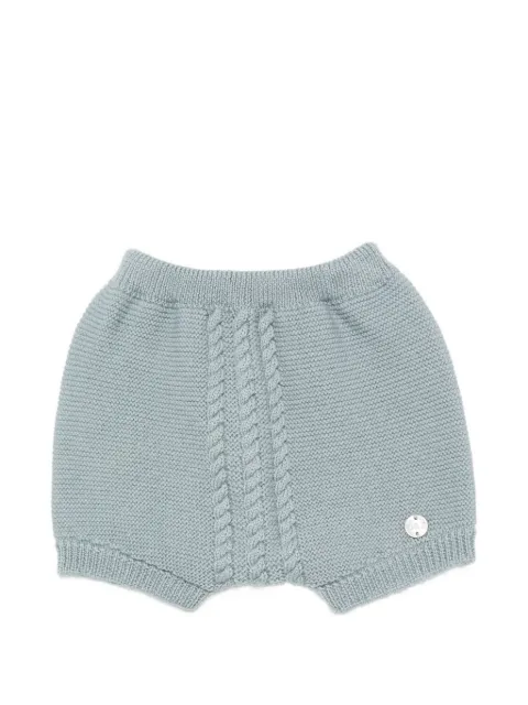 Paz Rodriguez Terra cable-knit logo-plaque shorts