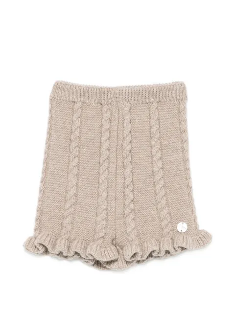Paz Rodriguez cable-knit ruffled shorts
