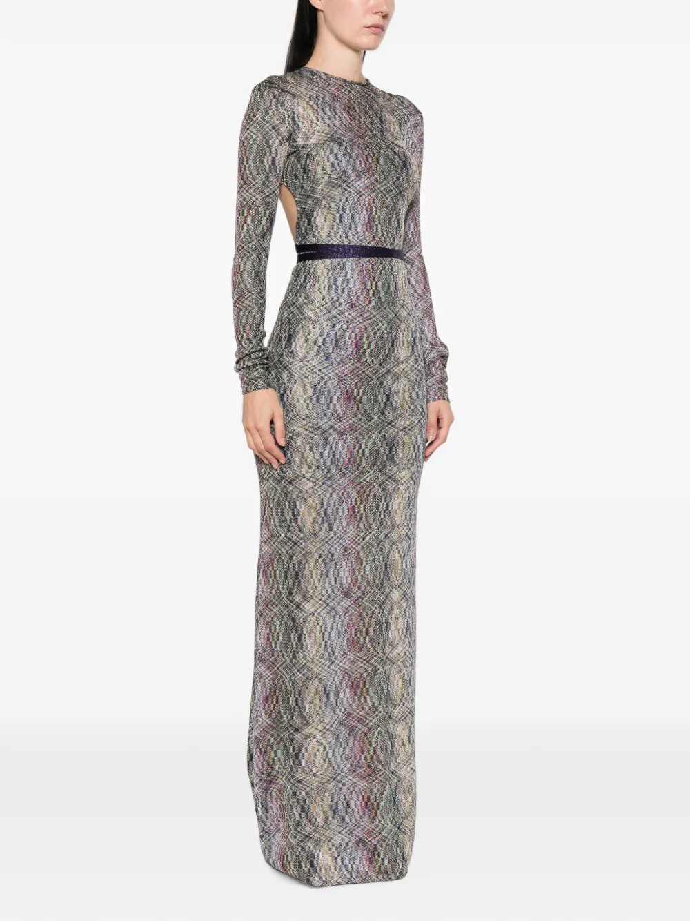 Missoni Jurk met open rug en zigzagpatroon Grijs