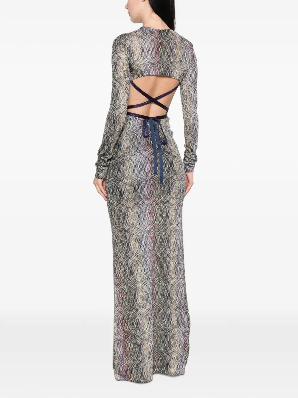 Missoni Jurk met open rug en zigzagpatroon Grijs