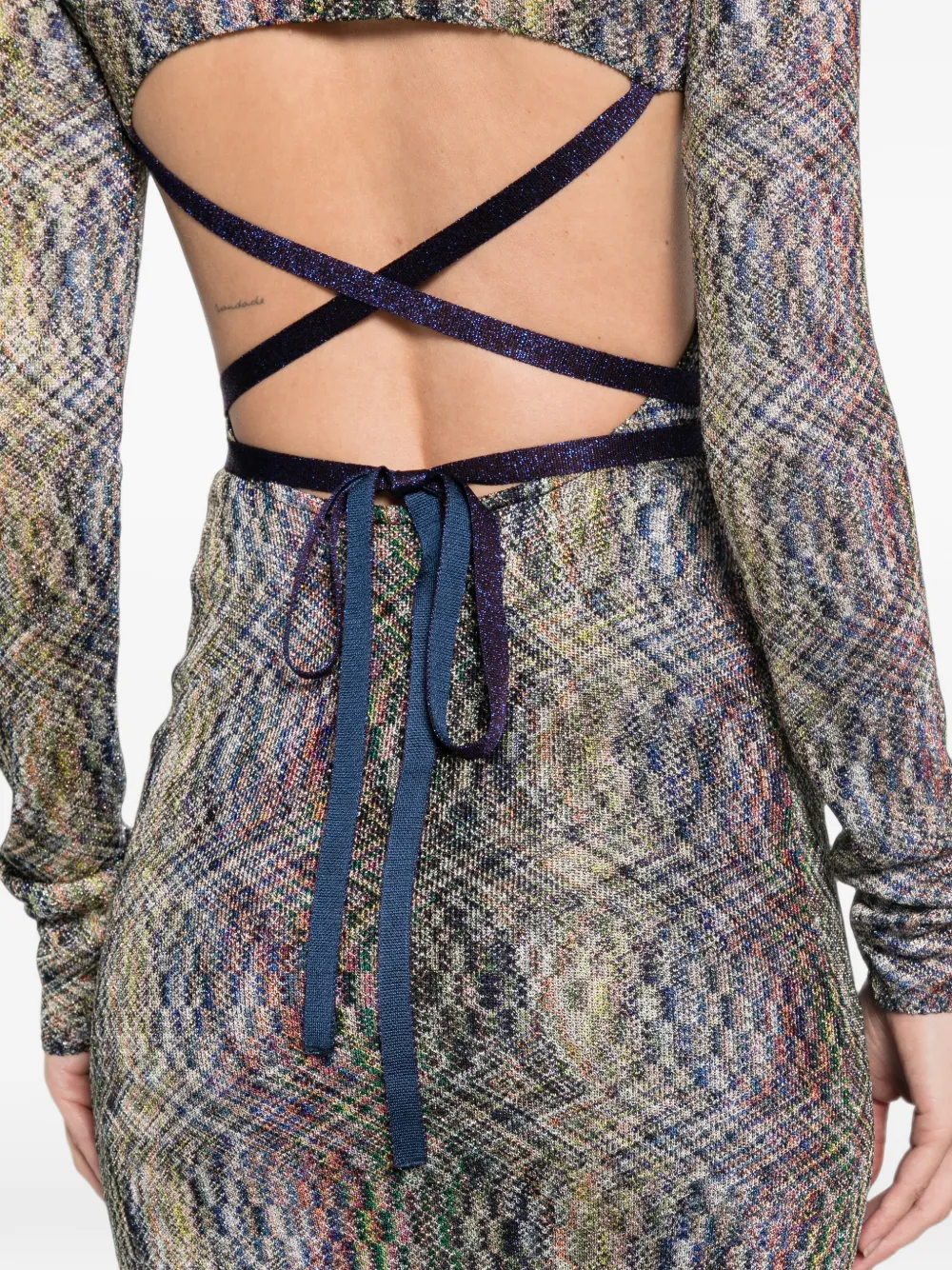 Missoni Jurk met open rug en zigzagpatroon Grijs