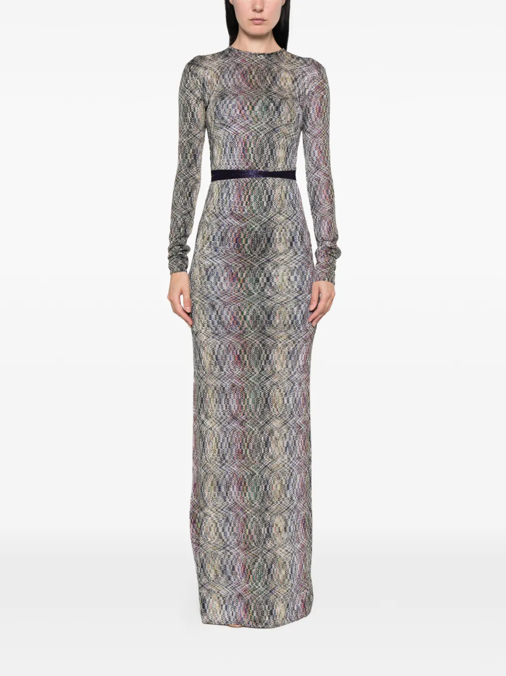 Missoni Jurk met open rug en zigzagpatroon Grijs