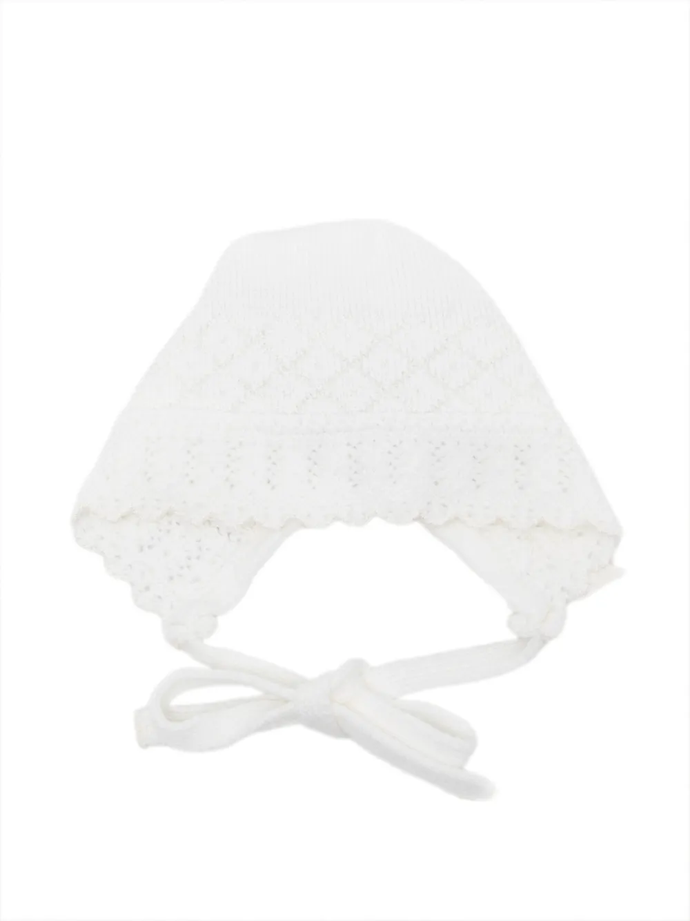 Paz Rodriguez pointelle-knit bonnet - Toni neutri