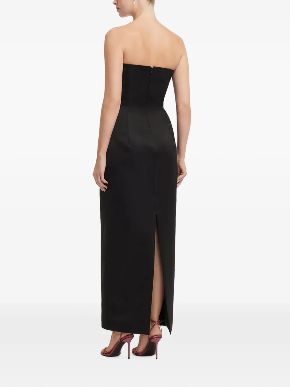 Leo Lin Rayna strapless maxi-jurk met borduurwerk Zwart