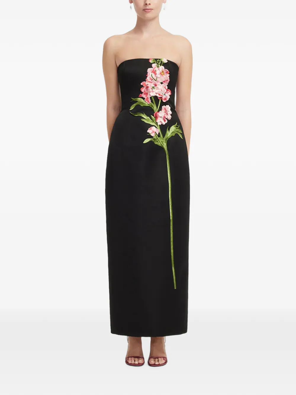 Leo Lin Schulterfreies Rayna Maxikleid mit Stickerei - Schwarz