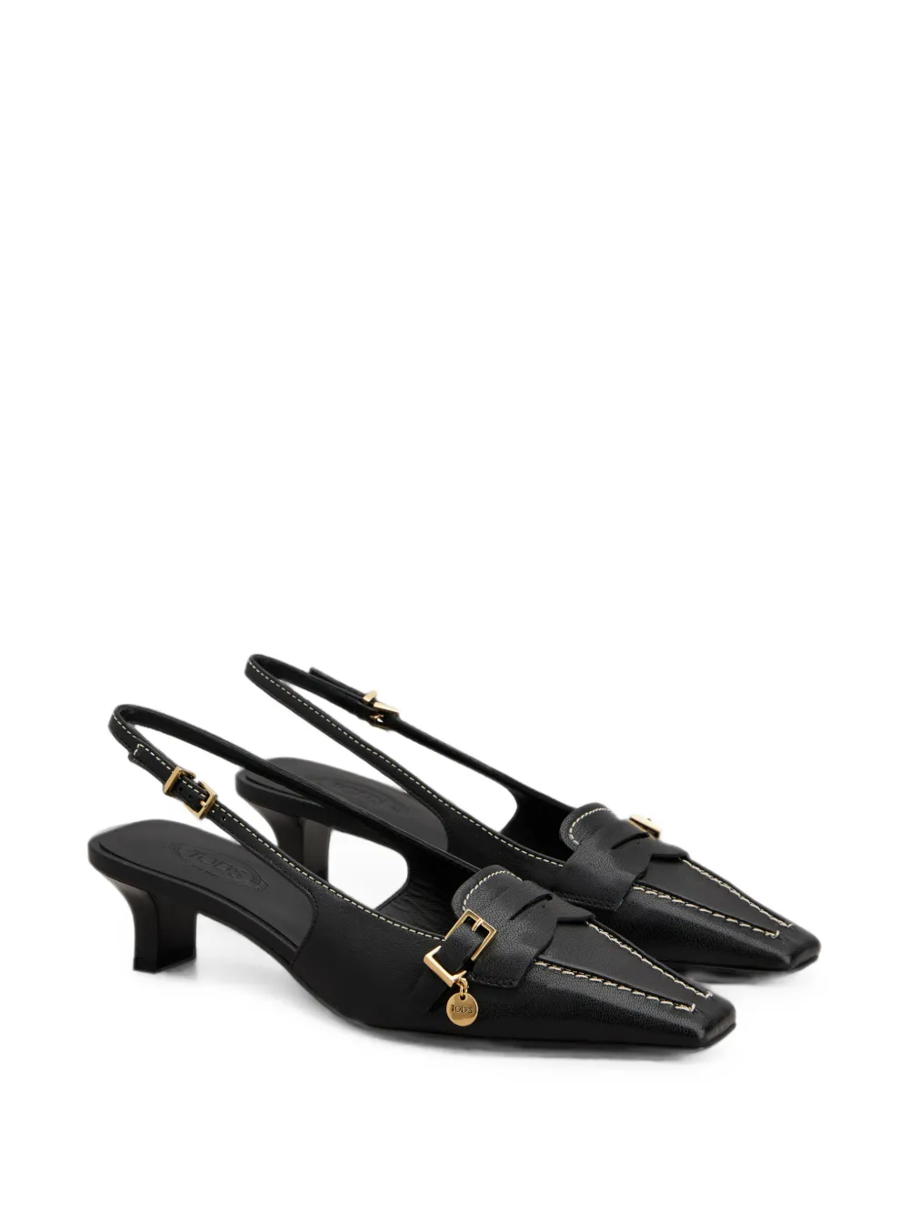 Tod's slingback pumps in leather Zwart