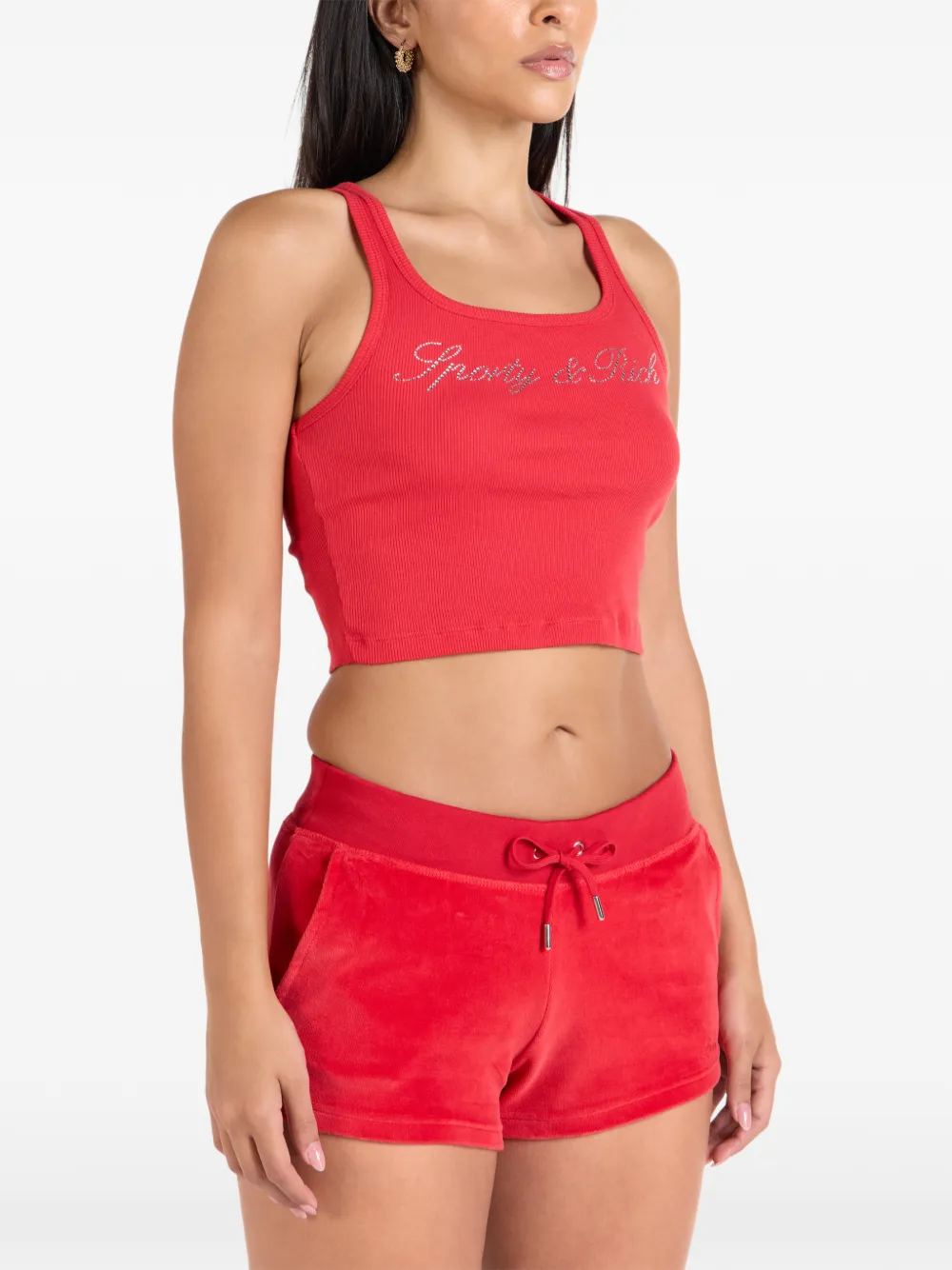 Sporty & Rich Tanktop mit Logo-Verzierung - Rot