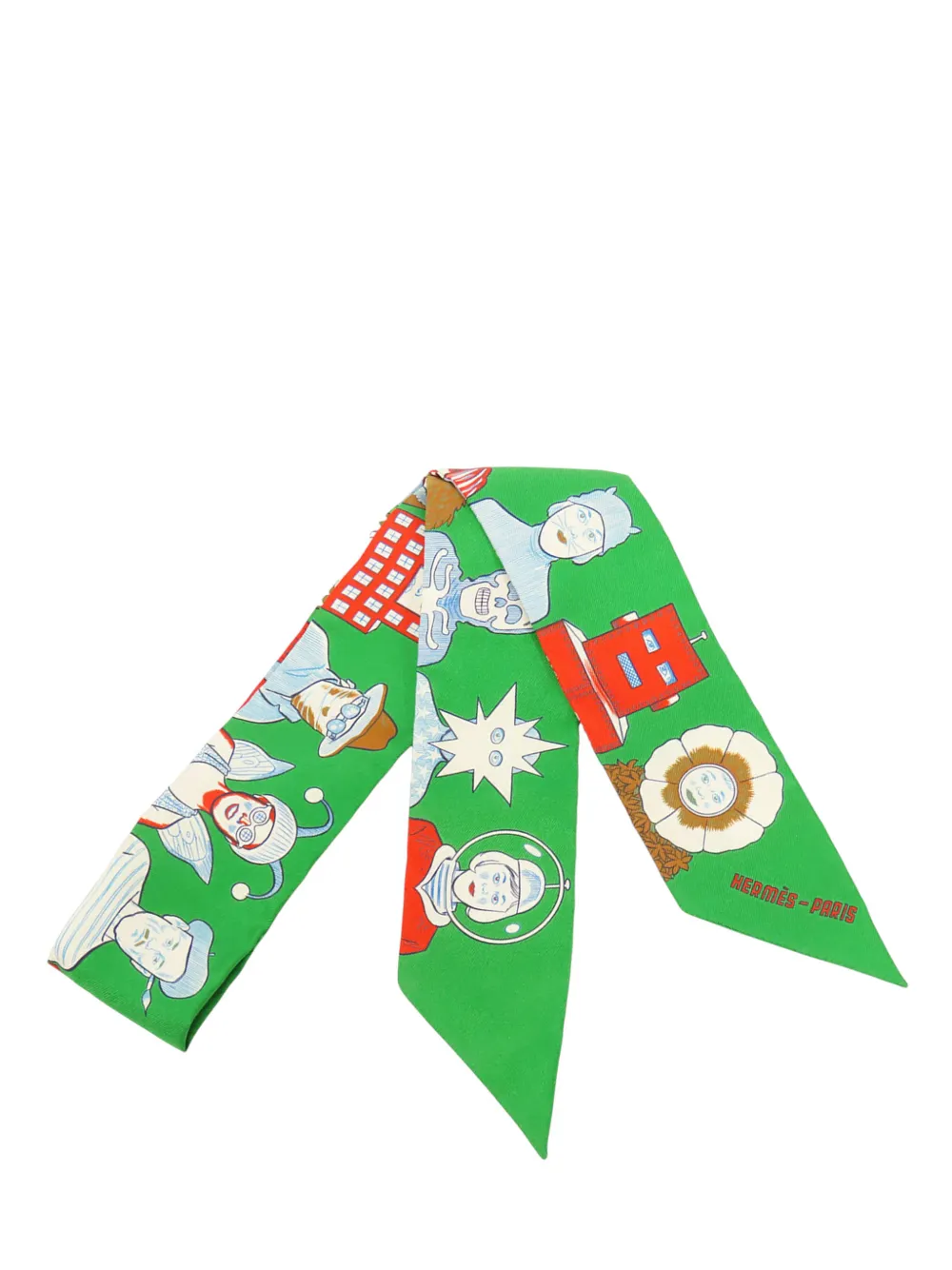 Hermès Pre-Owned 2019-2026 Dress Code Silk Twilly Scarf scarves - Grün