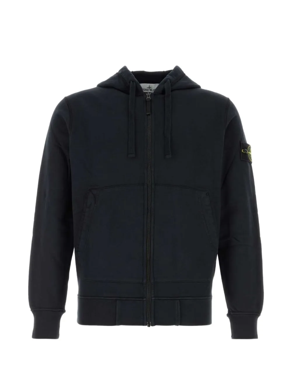 Stone Island 6100061 organic cotton fleece hooded sweatshirt - Nero